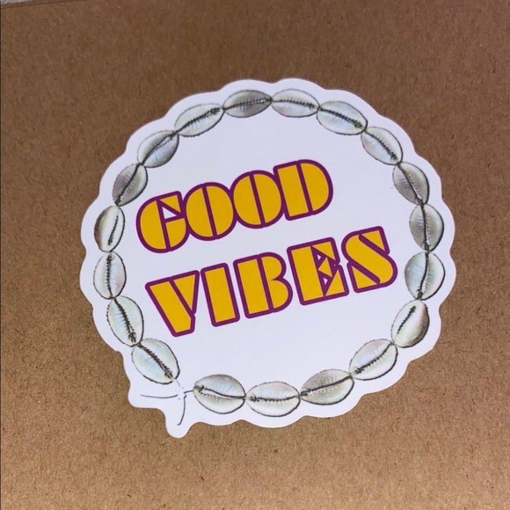 🌈20/$12🌈 Good Vibes Sticker with Shell Design